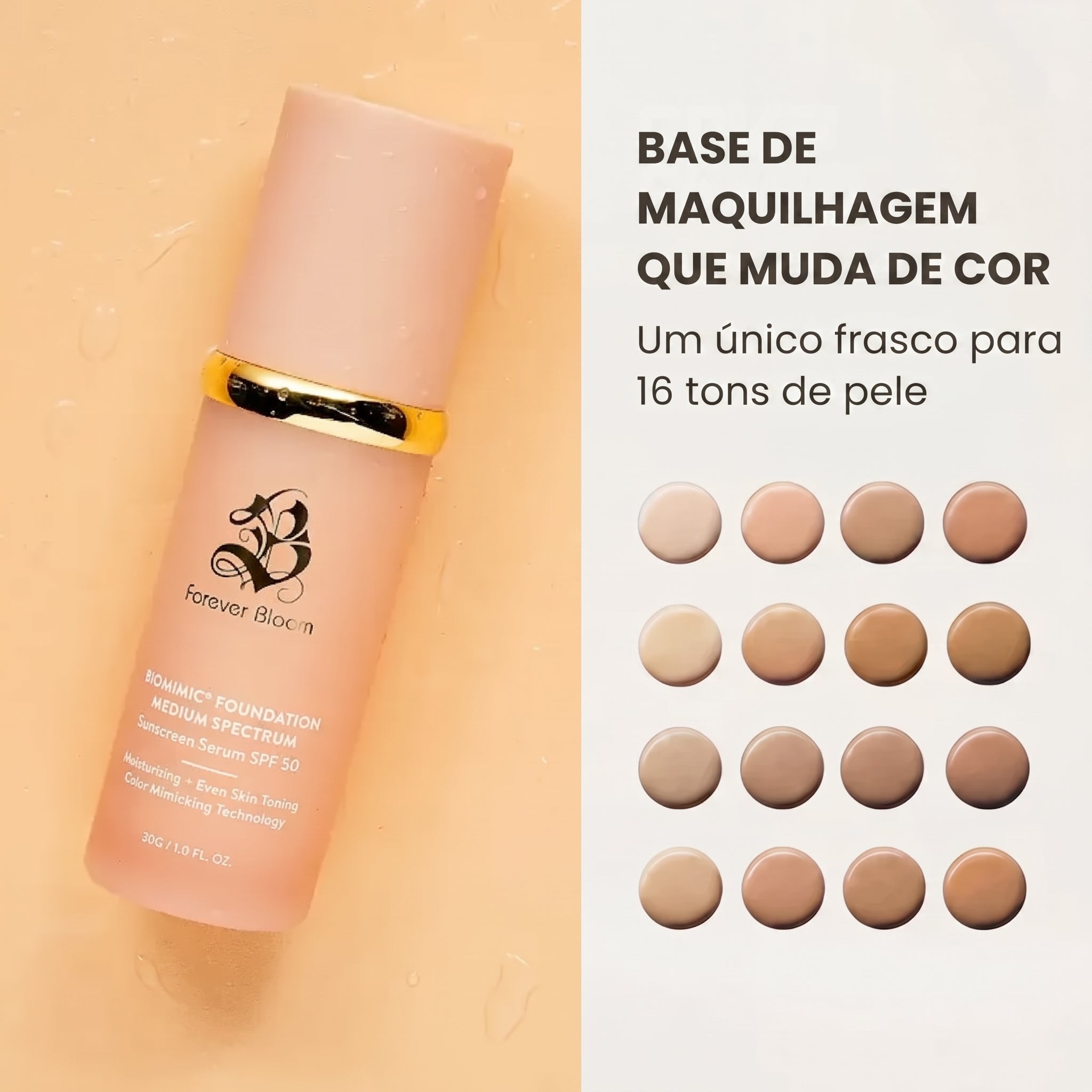 Base 4 em 1 - Proteção (SPF 50) e Cobertura Total