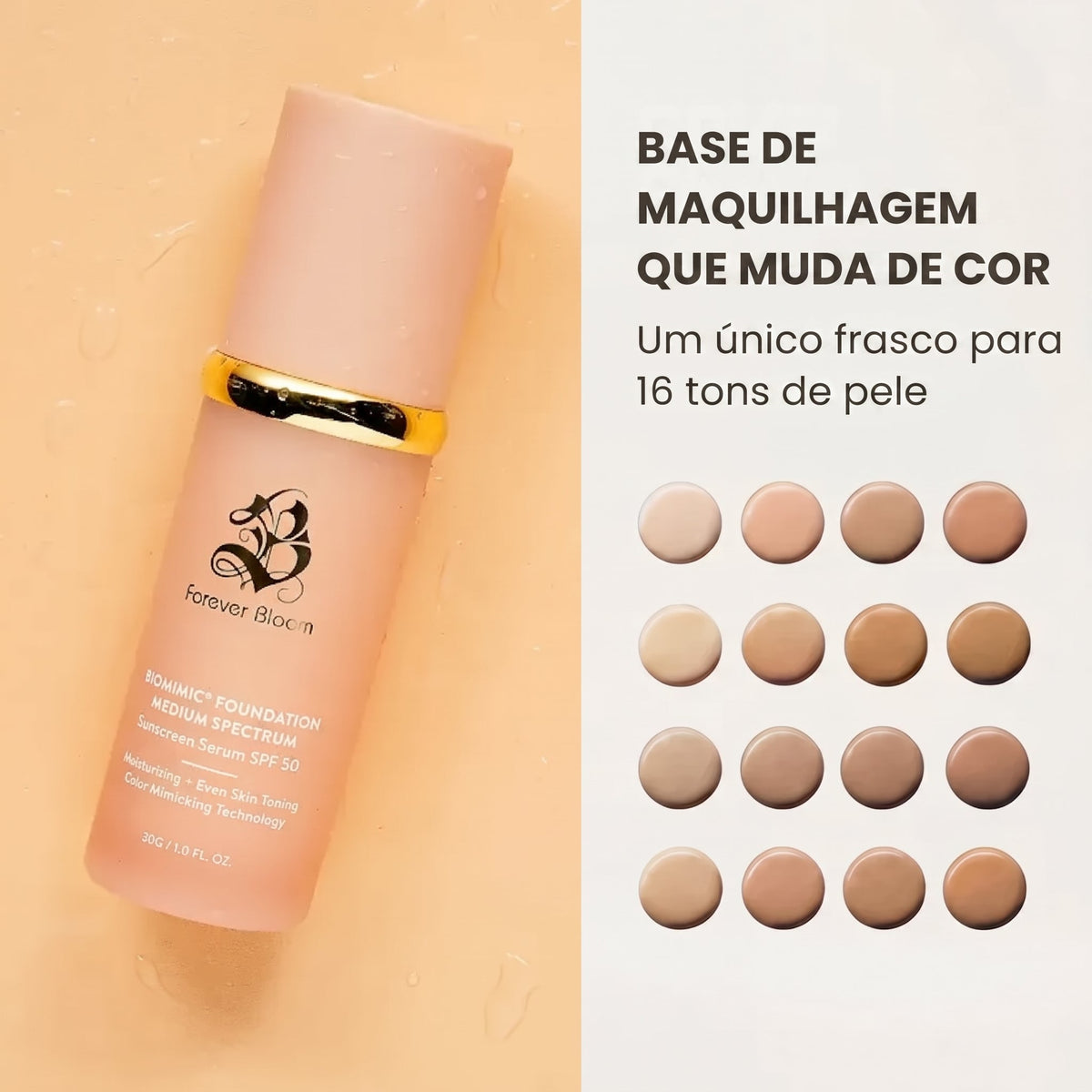 Base 4 em 1 - Proteção (SPF 50) e Cobertura Total